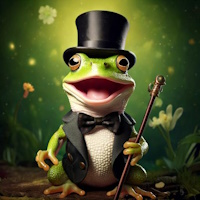 cartoon frog with top hat